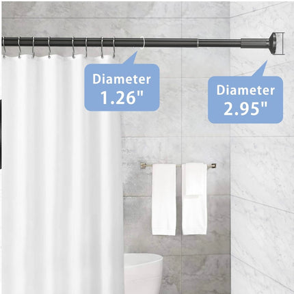 BRIOFOX Industrial Shower Curtain Rod - Matte Black, 43” to 72” (Open Box)