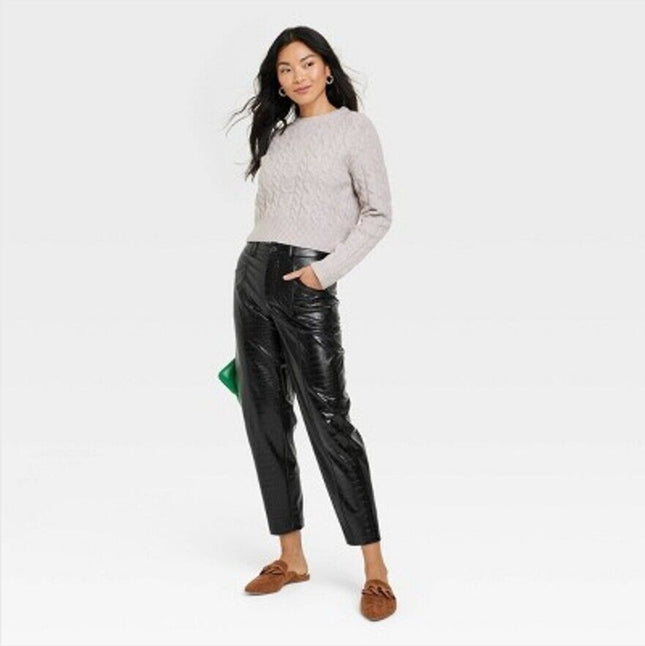 A New Day Women’s Black Faux Croc Pants - Size 8, New