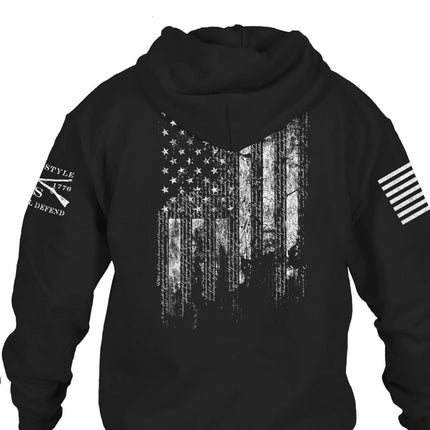 Men’s patriotic hoodie by Grunt Style™, new, “1776”, American flag design Size - M