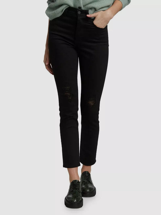 AG Alexxis High-Rise Distressed Jeans Black Size 28 New