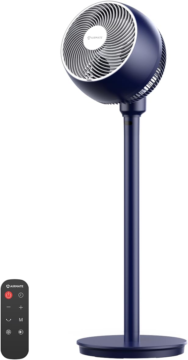 AIRMATE 9" Standing Fan with Remote Dark Blue New