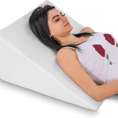 Abco Tech Bed Wedge Pillow for Sleeping - Memory Foam, 12in, Neck & Back Pain Relief, New