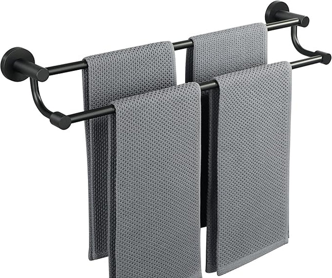 Alise Bath Double Towel Bars - New, Wall Mount, Matte Black, 24 Inch (GOY4600-B)

