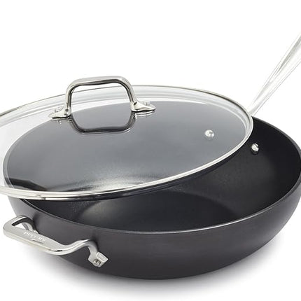 All-Clad B1 Hard Anodized Nonstick 12-Inch Fry Pan with Helper Handle and Lid – Open Box 