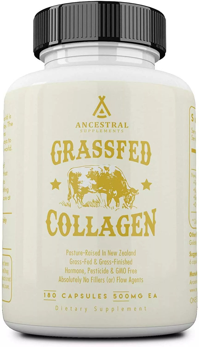 Ancestral Supplements Grass Fed Collagen Capsules 180 Count New, EXP:08/2027