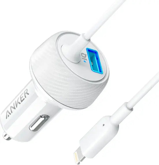 Anker PowerDrive 2 Elite 24W Vehicle Charger with Lightning Connector - White - New