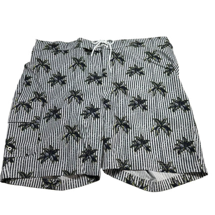 Arizona Men's Black Striped Palm Swim Shorts Size XL - New