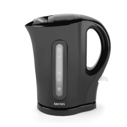 Aroma 1.7L Electric Kettle - Black: Dripless Spout, 1500W, Water Level Viewer - Open Bo