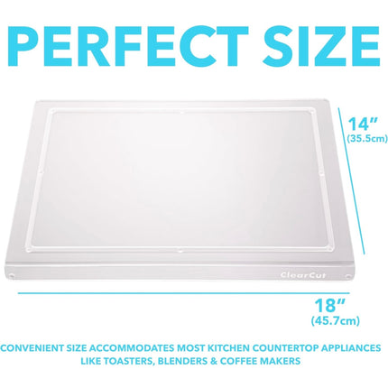 ClearCut Acrylic Cutting Board with Juice Groove, Non-Slip Counter Lip, 18 x 14 Inch - New Open Box