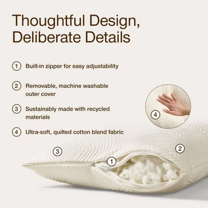 Coop Home Goods Adjustable Latex Pillow Queen - Natural Cooling
