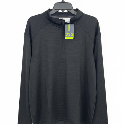 DSG Men's Movement 1/4 Zip Long Sleeve Shirt, Pure Black - Size XL