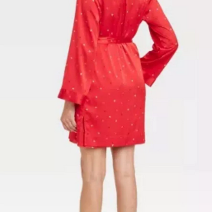 Red Satin Robe Stars Above™, New- XS/S, & M/L