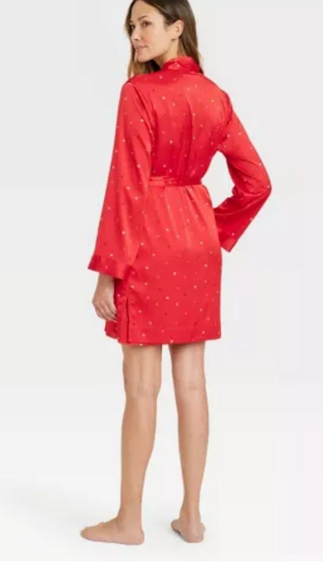 Red Satin Robe Stars Above™, New- XS/S, & M/L