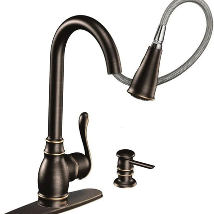 Moen CA87003BRB Annabelle High Arc Pull Down Kitchen Faucet, Mediterranean Bronze - Open Box,  New