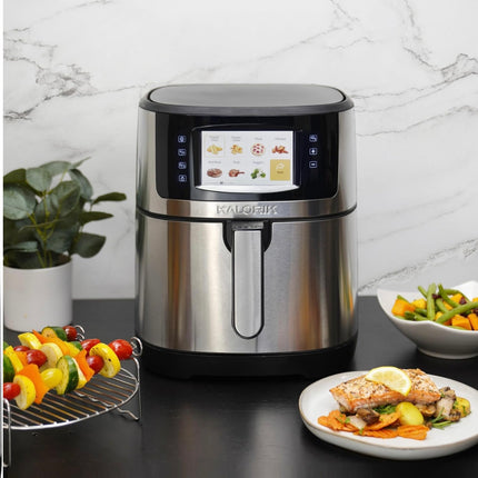 Kalorik VIVID Air Fryer 7 Quart with Full Color Display and Touch Controls, 1500W, Stainless Steel - New Open Box