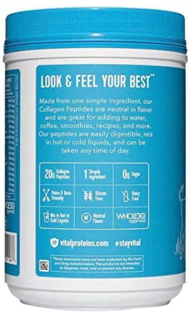 Vital Proteins Natural Whole Nutrition Collagen Peptides - 24 oz, New Exp: 06/11/2029