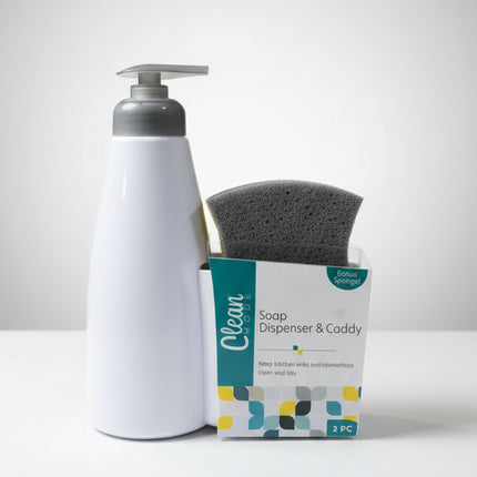 Soap Dispenser Pump With Caddy & Sponge