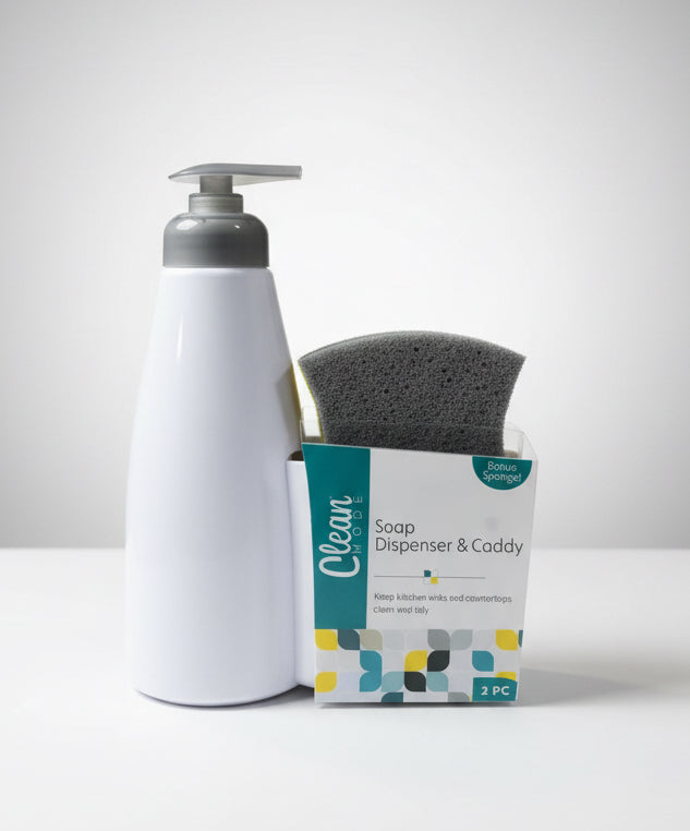 Soap Dispenser Pump With Caddy & Sponge