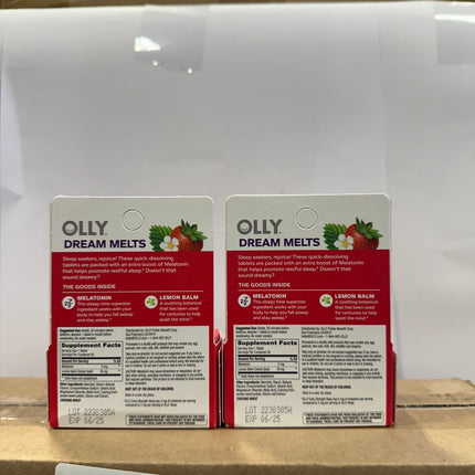 OLLY Extra Strength Sleep Fast Dissolve Tablets Strawberry (2-Pack) 30 Tablets Each