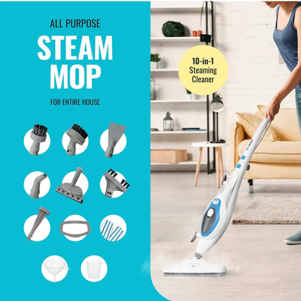 PurSteam 10-in-1 Steam Mop, Floor Steamer with Handheld Cleaner - Used