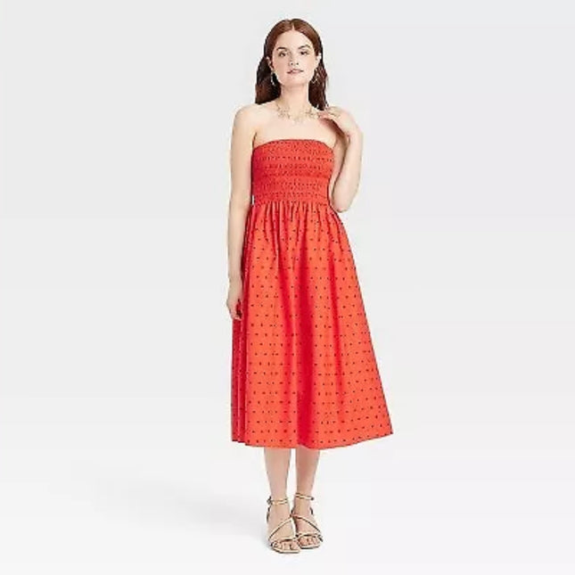 A New Day Women’s Smocked Midi Dress - New