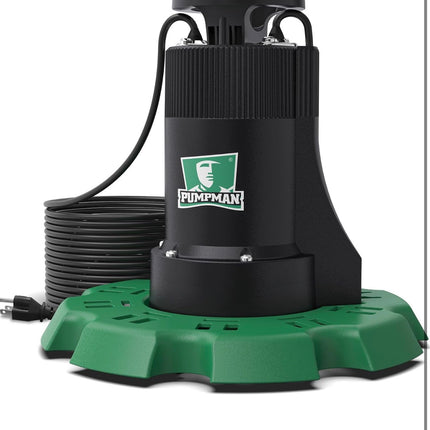 PUMPMAN Automatic Submersible Pool Cover Pump 110 V 1/4 HP 2800 GPH with 2/5” W 10Ft Power Cord
