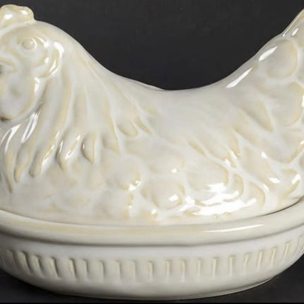 Pottery Barn 12 Days of Christmas Ceramic French Hen’s Centerpiece/ Butter Dish