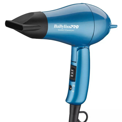 BaBylissPRO Nano Titanium Travel Hair Dryer - Blue, 1000W (New)
