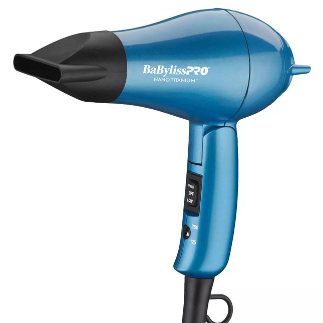 BaBylissPRO Nano Titanium Travel Hair Dryer - Blue, 1000W (New)
