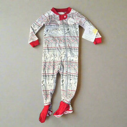 Baby boys' holiday penguin footed sleeper by Burt's Bees Baby, new

