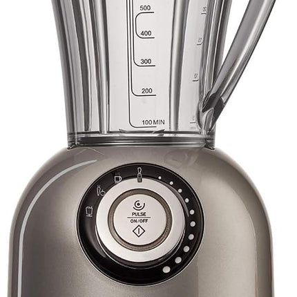 Ballarini Tesoro Countertop Blender – Metallic Grey, 800W, 32oz Carafe, Personal Cup Included
