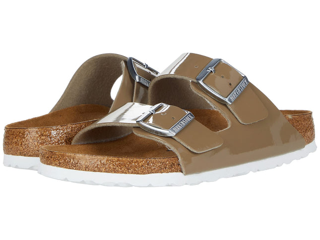 Birkenstock Arizona Patent Fossil Birko-Flor Sandals Size 8 Women’s New

