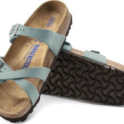 Birkenstock Franca Soft Footbed Sandals Faded Aqua Nubuck Size 8  New