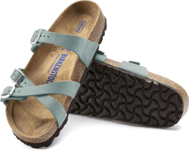 Birkenstock Franca Soft Footbed Sandals Faded Aqua Nubuck Size 8  New