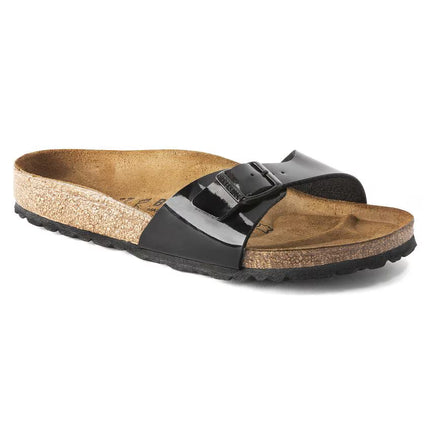 Birkenstock Women’s Madrid Birko-Flor Patent Sandals Black Size 6 New Without Box