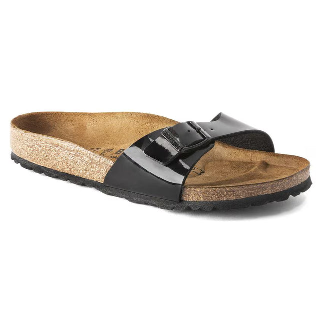 Birkenstock Women’s Madrid Birko-Flor Patent Sandals Black Size 6 New Without Box
