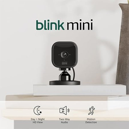 Blink Mini Compact Indoor Smart Security Camera (2-Pack) - Black (Open Box)