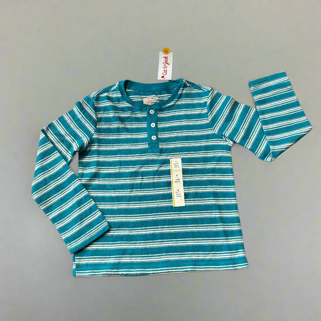 Boys' Blue Waffle Striped Thermal Shirt - Cat & Jack™, New