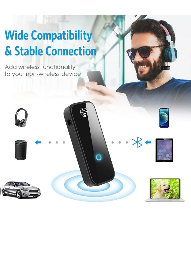 JXTZ Aux Bluetooth 5.0 Adapter for Car - 2-in-1 Wireless Bluetooth Transmitter and Receiver - Open Box