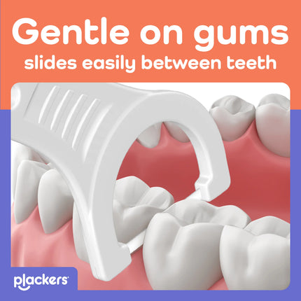 Plackers Gentle Line® Floss Picks, Super Soft, GentleSlide® Fiber Made Without PTFE, Slides Easily Between Teeth, Fresh Mint, 75 Count