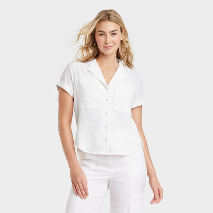 Universal Thread Women’s Short-Sleeve Button-Up Shirt, Size S, New