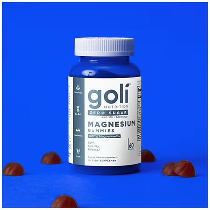Goli Nutrition Magnesium Sugar Free Dietary Supplement Vegan Gummies - 60ct - Exp - 03/2027