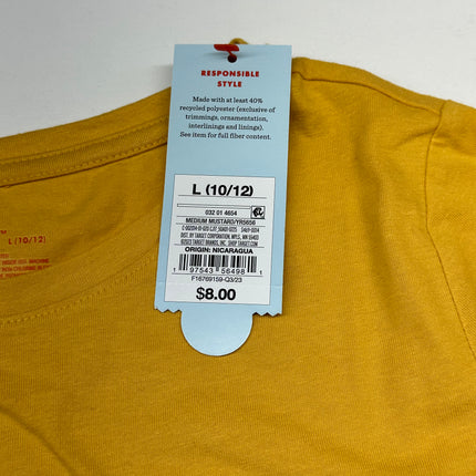 Cat & Jack Long Sleeve Yellow Penguin Print Shirt - New, Size L (10-12)