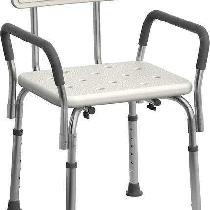 Guardian Adjustable Shower Chair with Backrest and Armrests, New Open Box