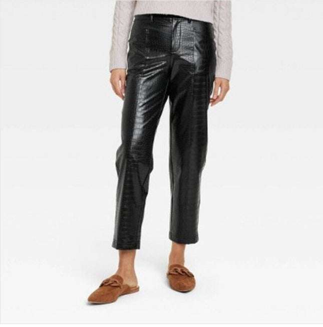 A New Day Women’s Black Faux Croc Pants - Size 8, New