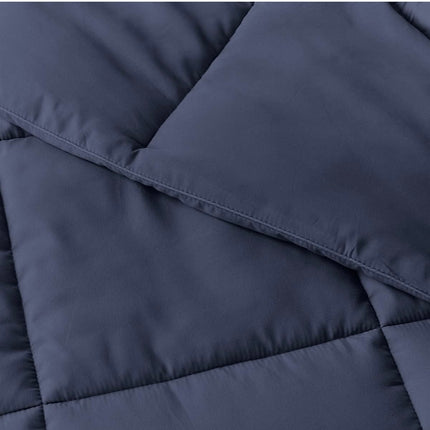 IENJOY HOME Full/Queen Down Fiber Comforter - Luxury Design, Navy, Open Box