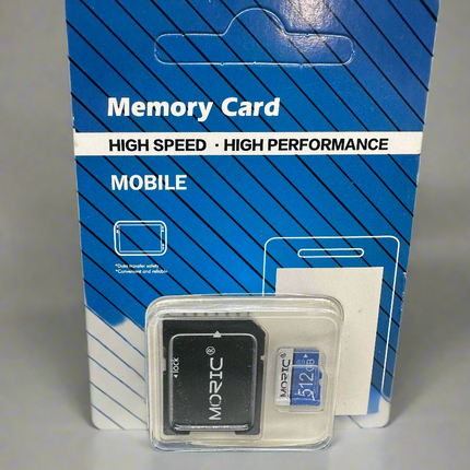 Mortic 512GB High Speed Micro SD memory card with adapter, waterproof and shockproof, in packaging.”