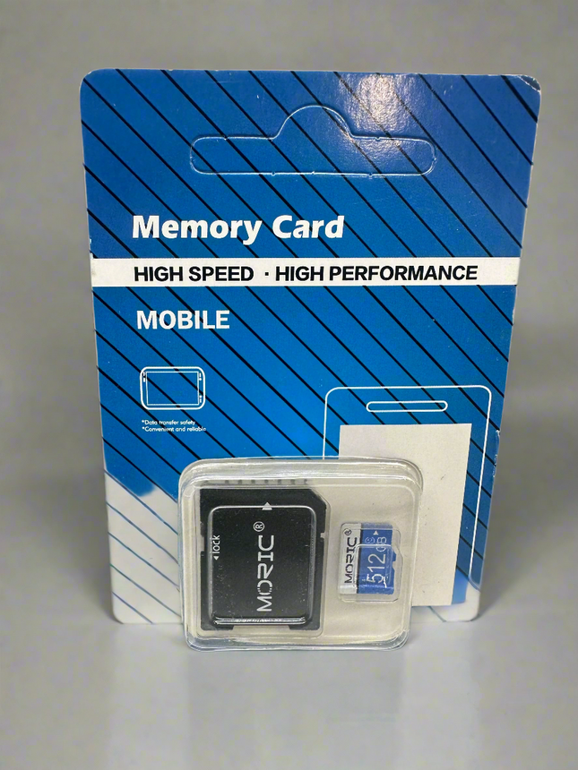 Mortic 512GB High Speed Micro SD memory card with adapter, waterproof and shockproof, in packaging.”