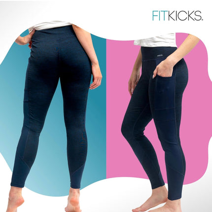 Fitkicks Crossovers Active Lifestyle Leggings, Navy - Size L