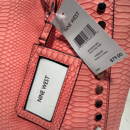 Nine West Studded Faux-Leather Snakeskin Tote Bag